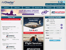 Tablet Screenshot of aircharterguide.com